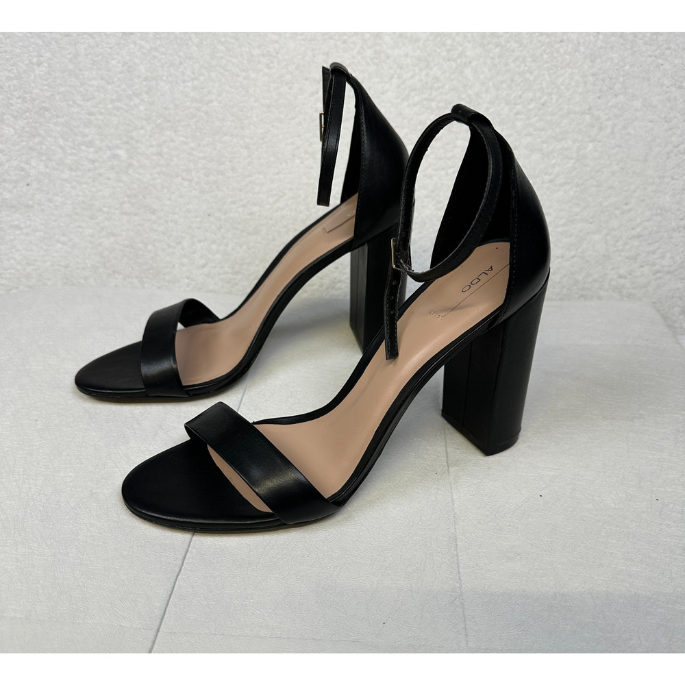 ALDO Black‎ Ankle Strap Block Heel Sandals Open Toe Block Heel Size 9